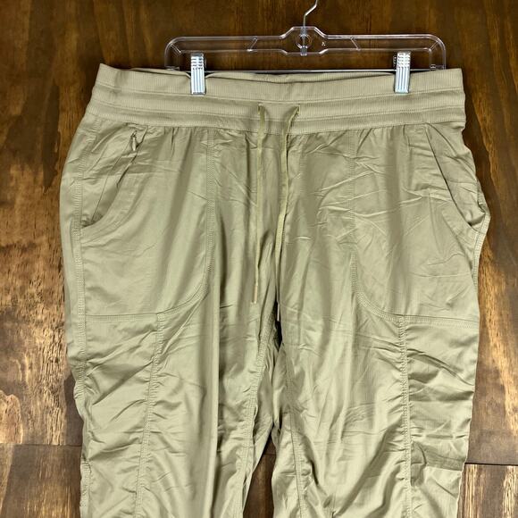 The North Face Womens Pants Tan Capri Drawstring Pockets Nylon Stretch XL - Picture 2 of 11